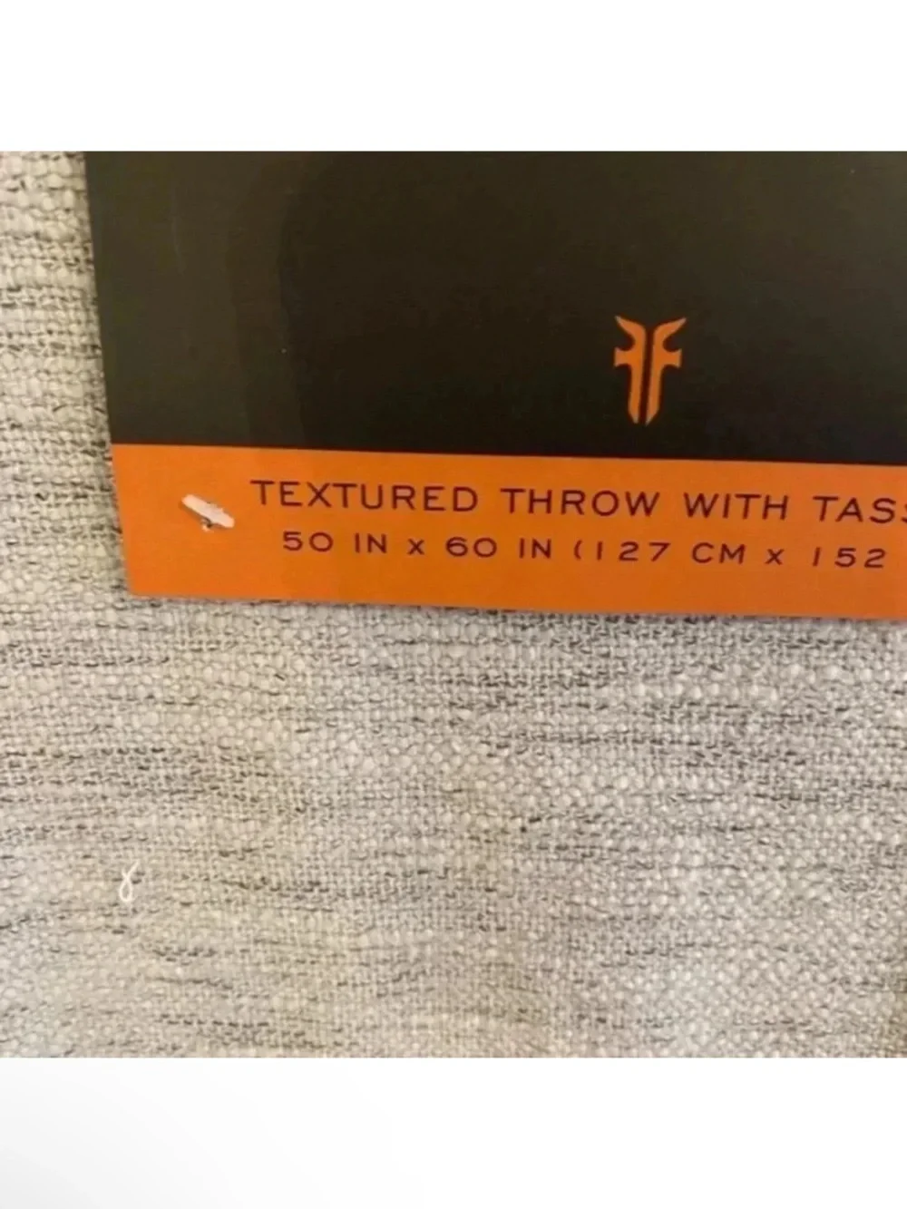 Frye Textured Throw Blanket With Tassels Gray 50 X 60 NWT Home Decor